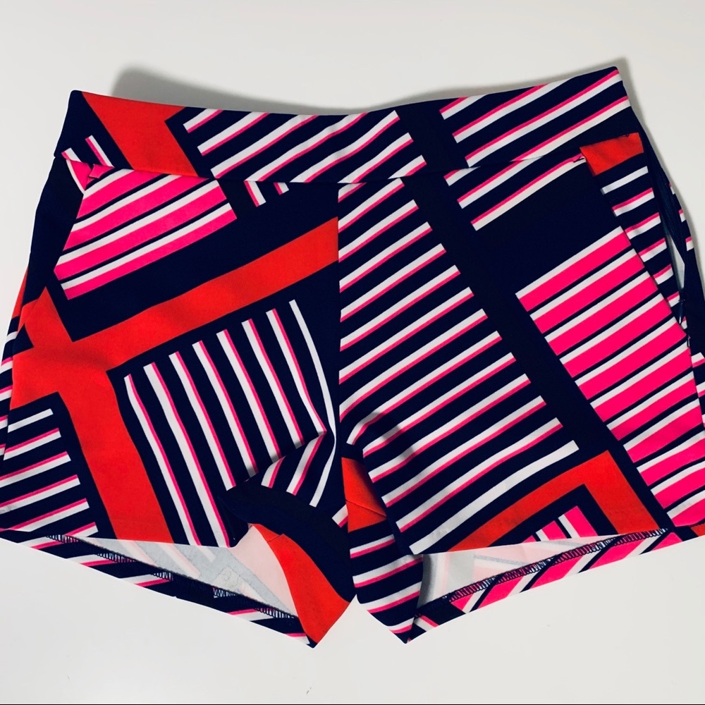 Express Pink Red Navy White Shorts